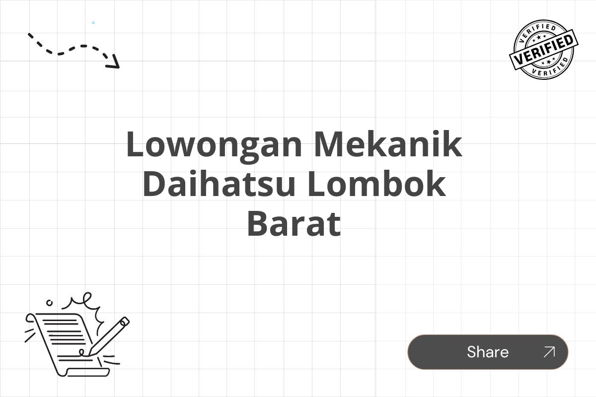 Lowongan Mekanik Daihatsu Lombok Barat