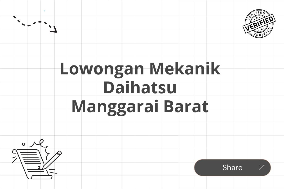 Lowongan Mekanik Daihatsu Manggarai Barat