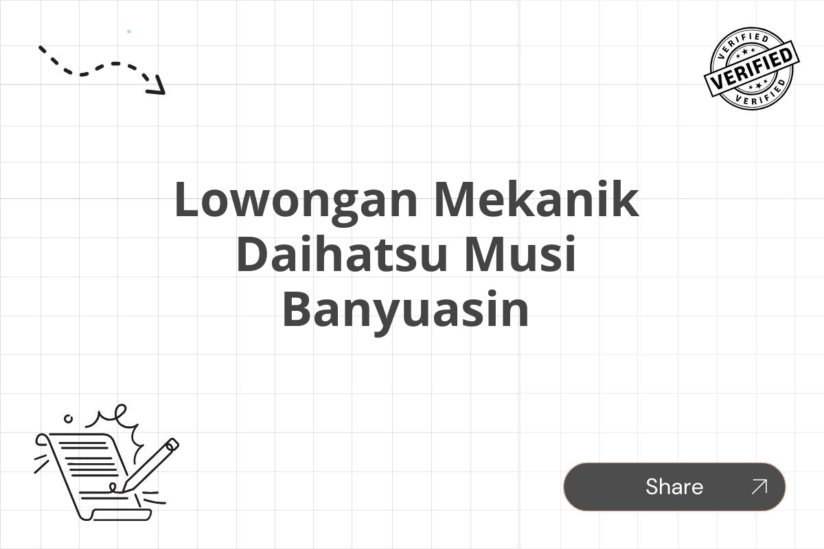 Lowongan Mekanik Daihatsu Musi Banyuasin