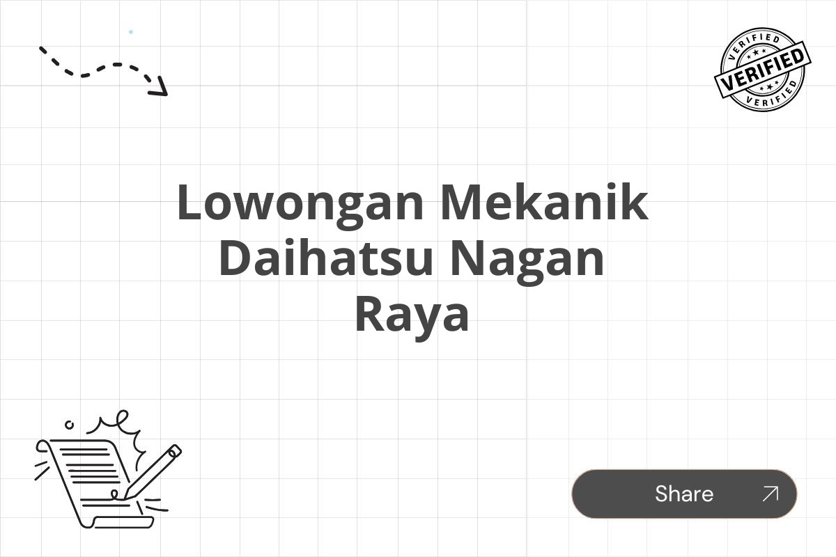 Lowongan Mekanik Daihatsu Nagan Raya