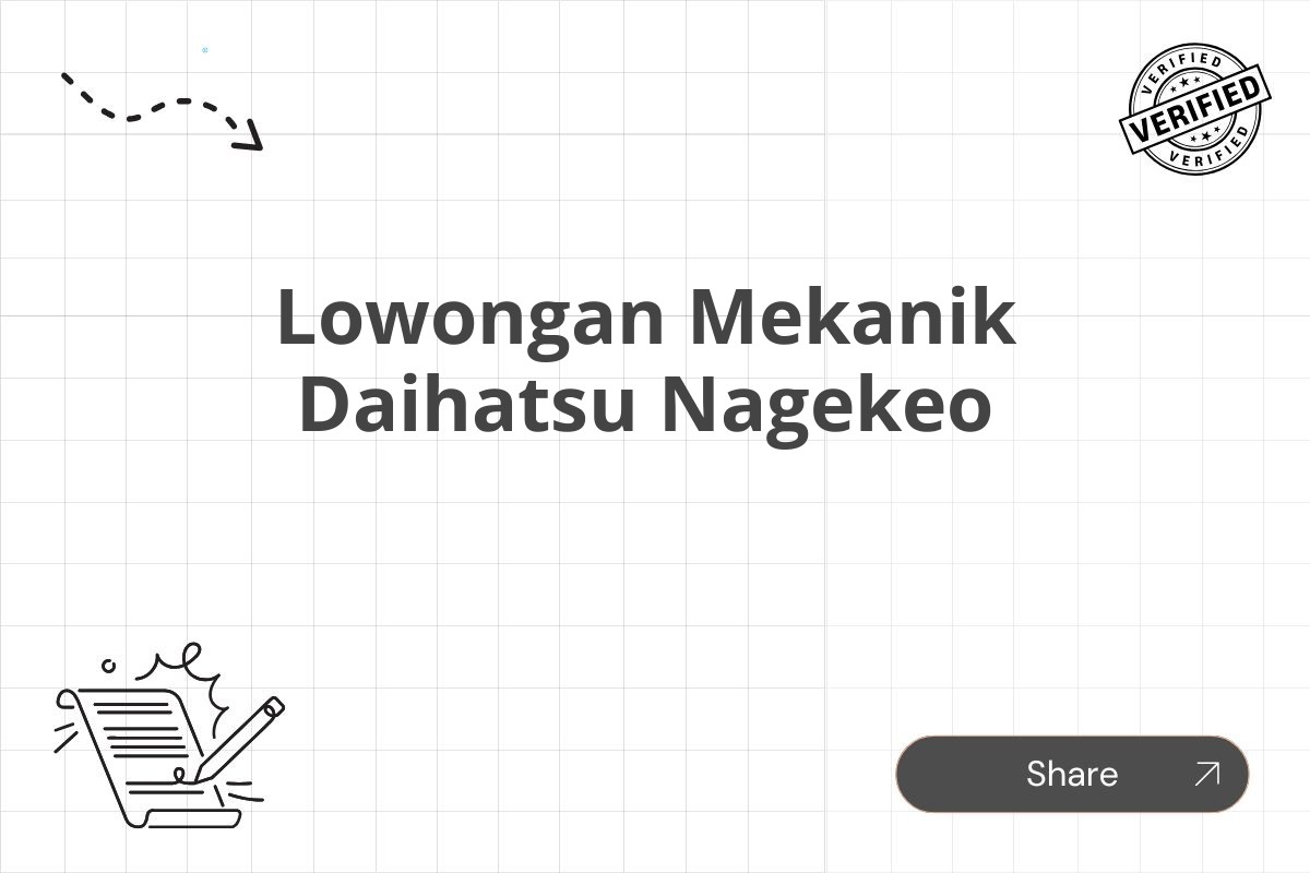 Lowongan Mekanik Daihatsu Nagekeo