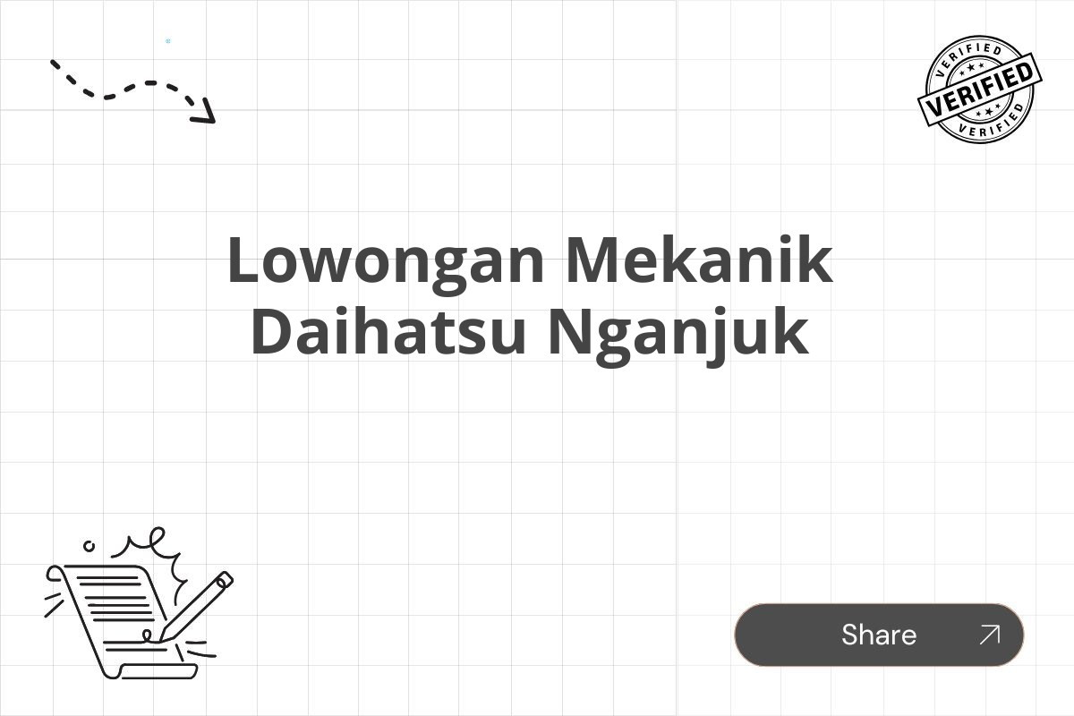 Lowongan Mekanik Daihatsu Nganjuk