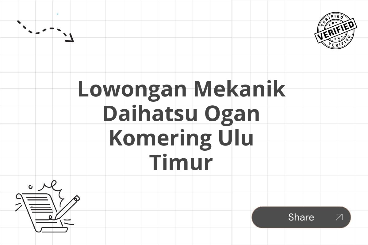 Lowongan Mekanik Daihatsu Ogan Komering Ulu Timur