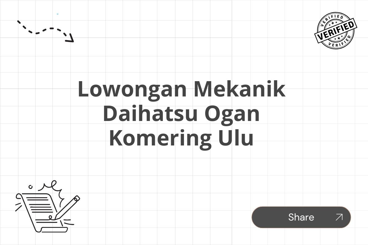 Lowongan Mekanik Daihatsu Ogan Komering Ulu