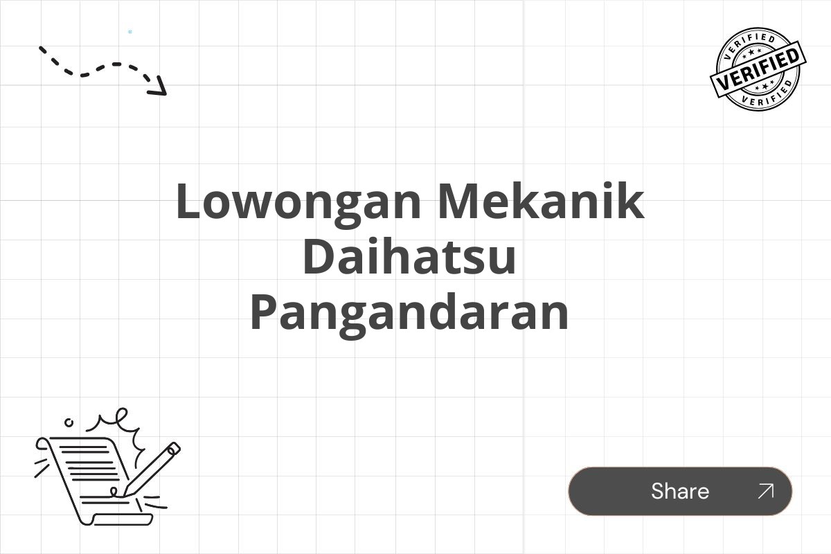 Lowongan Mekanik Daihatsu Pangandaran