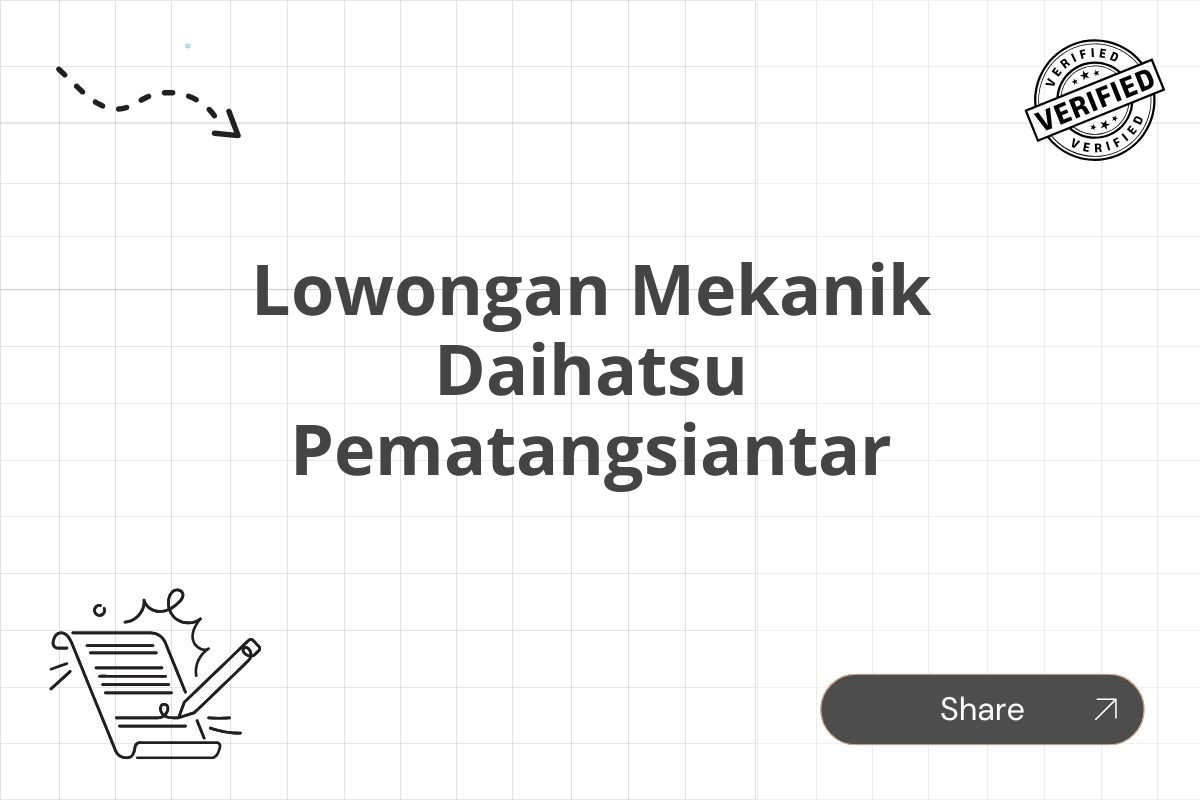 Lowongan Mekanik Daihatsu Pematangsiantar