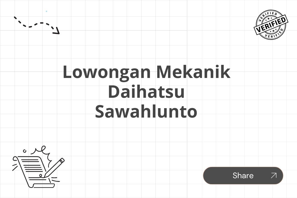 Lowongan Mekanik Daihatsu Sawahlunto