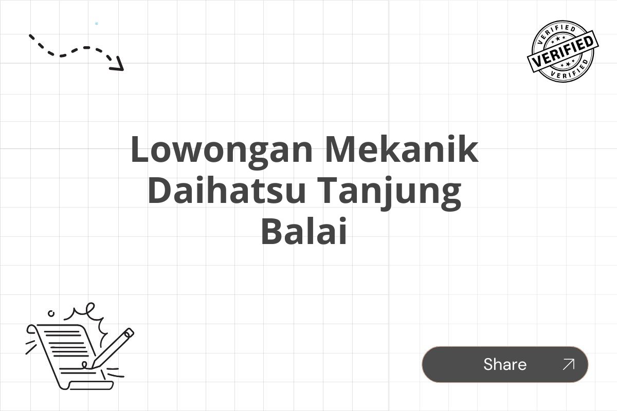 Lowongan Mekanik Daihatsu Tanjung Balai