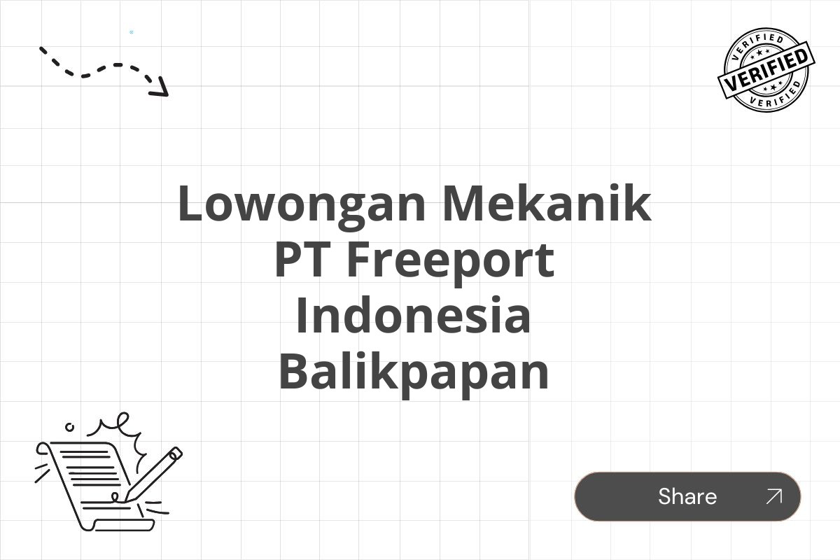 Lowongan Mekanik PT Freeport Indonesia Balikpapan