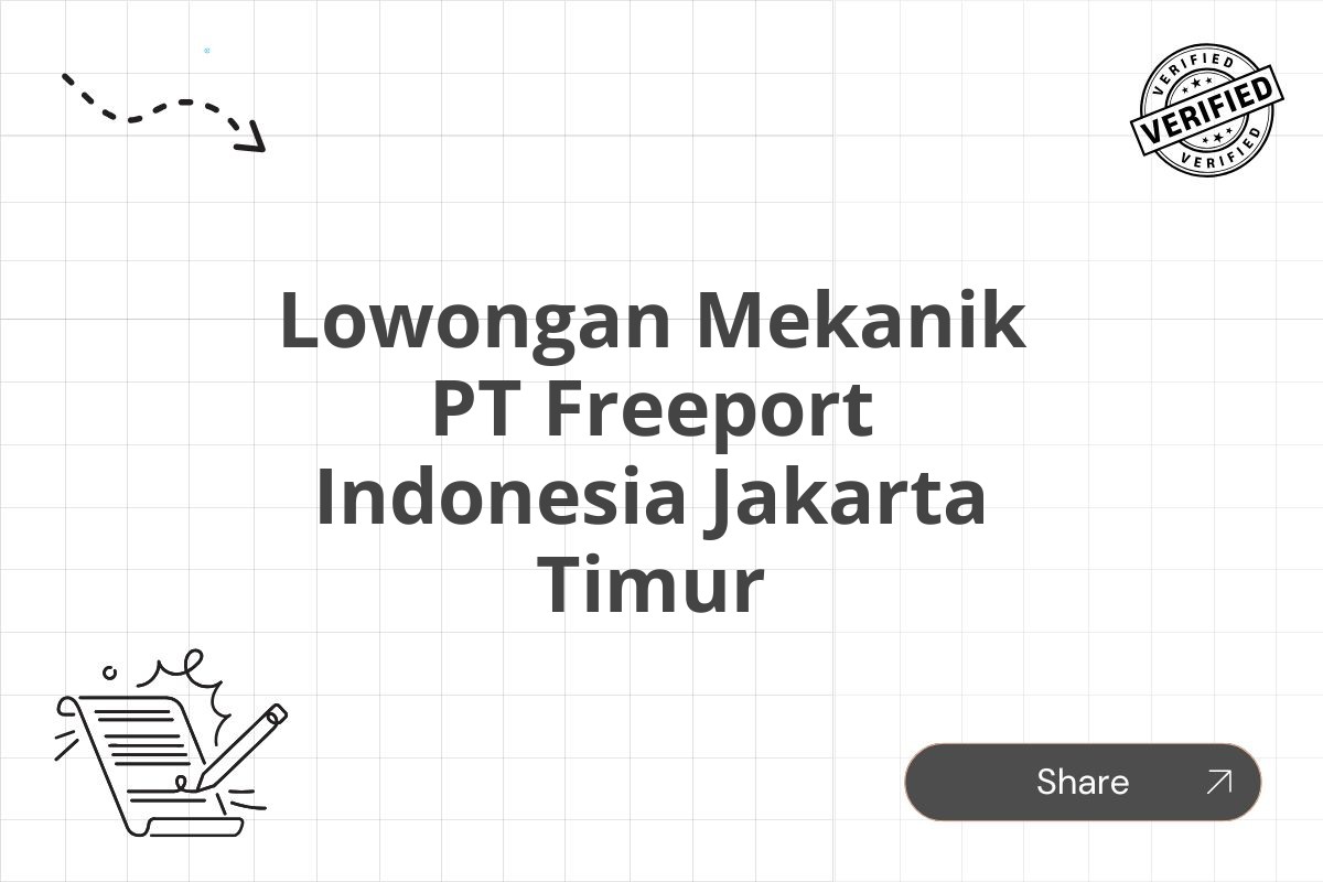 Lowongan Mekanik PT Freeport Indonesia Jakarta Timur