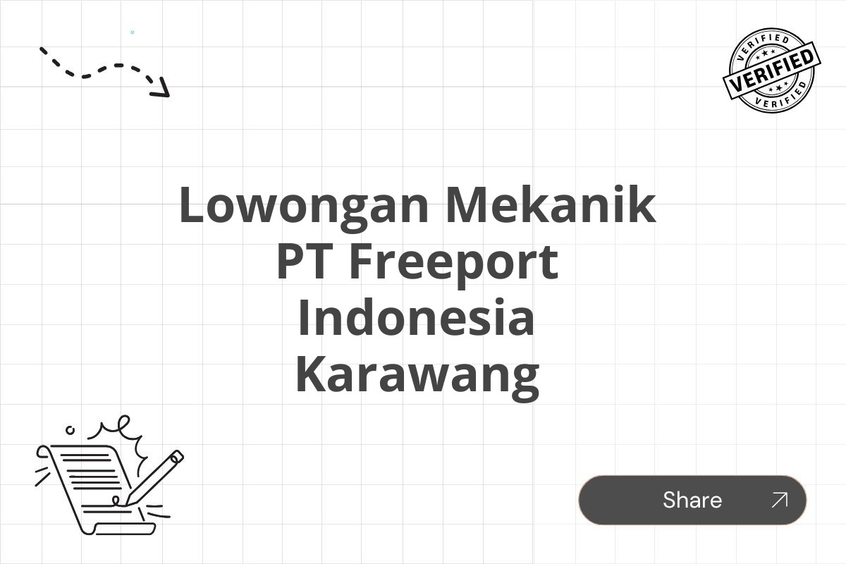 Lowongan Mekanik PT Freeport Indonesia Karawang