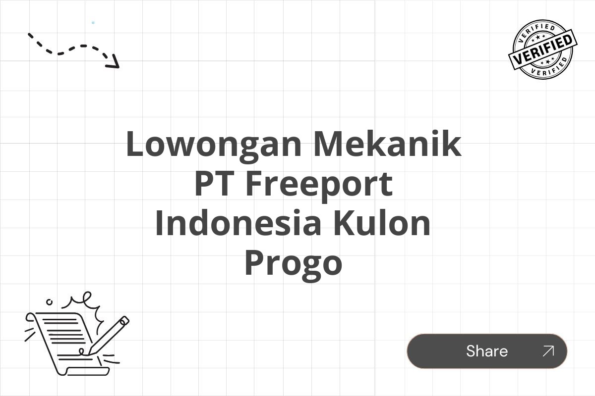 Lowongan Mekanik PT Freeport Indonesia Kulon Progo