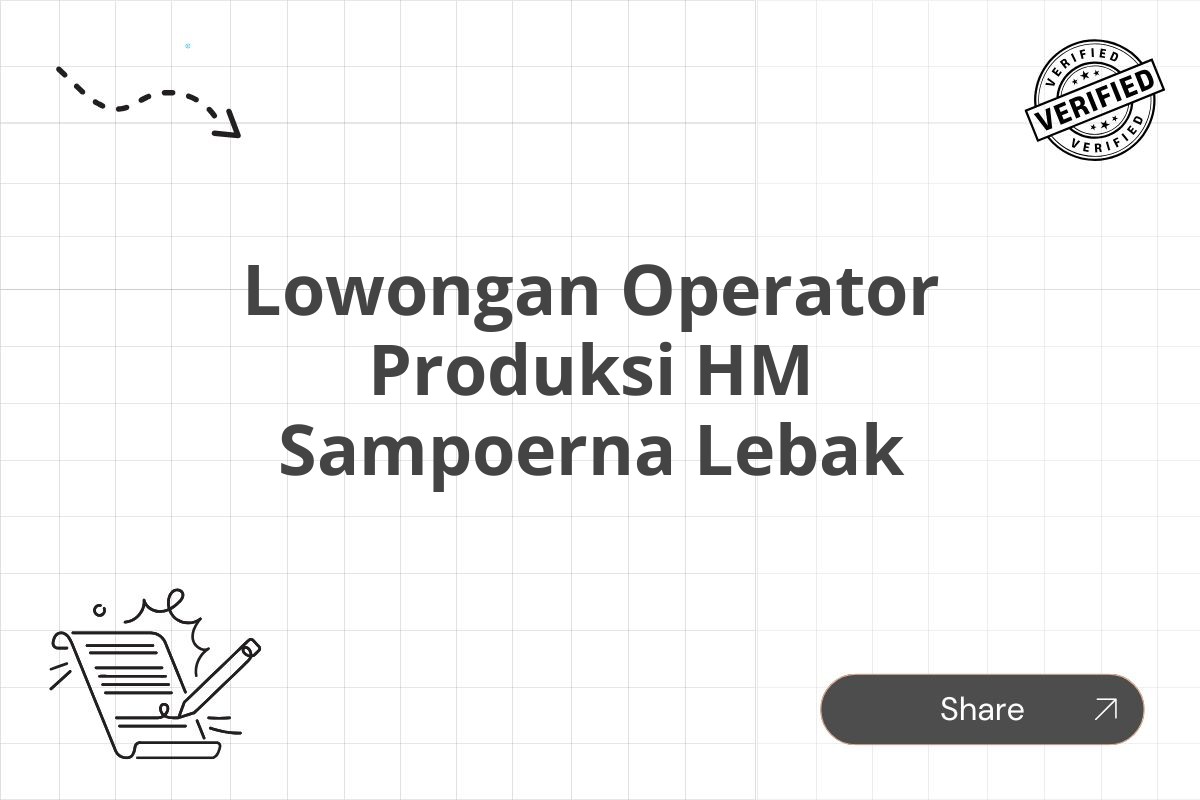 Lowongan Operator Produksi HM Sampoerna Lebak