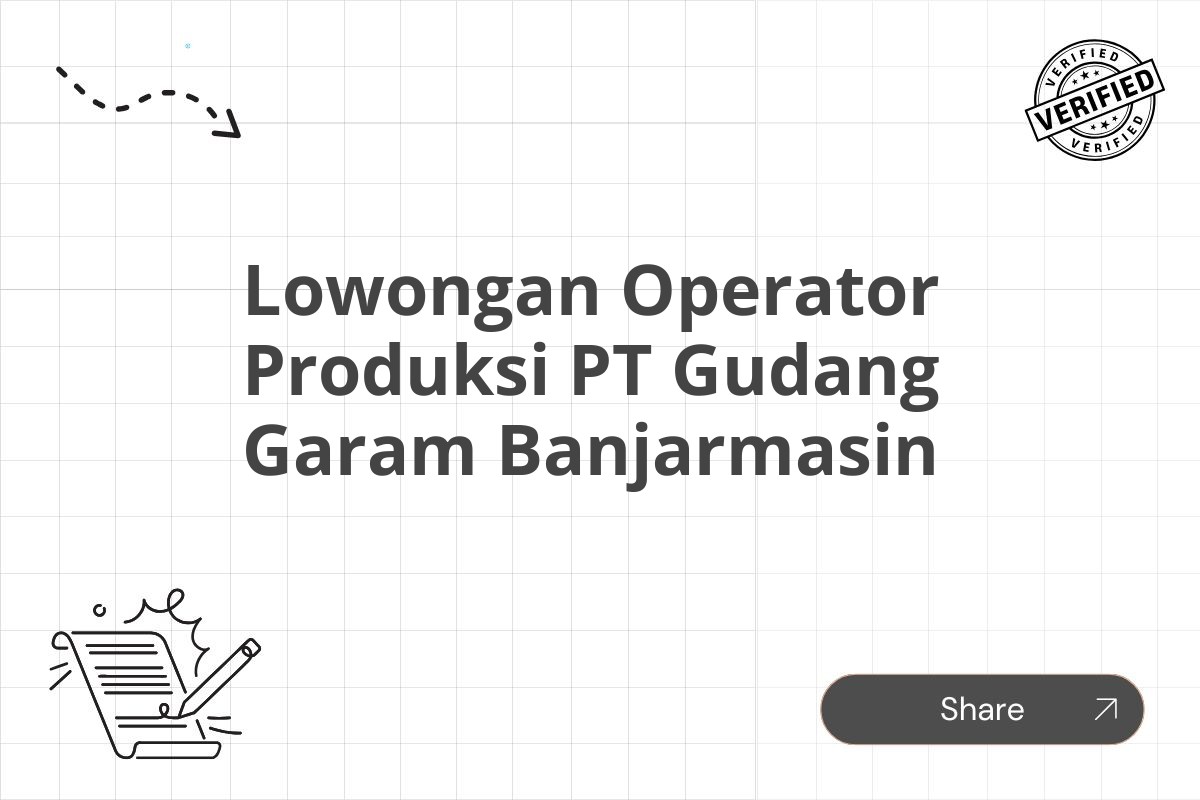 Lowongan Operator Produksi PT Gudang Garam Banjarmasin