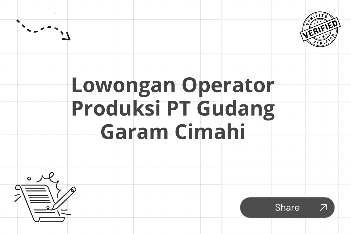 Lowongan Operator Produksi PT Gudang Garam Cimahi