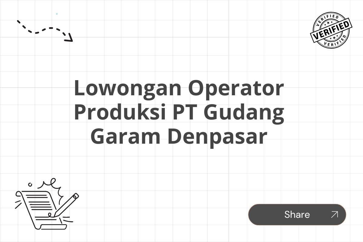 Lowongan Operator Produksi PT Gudang Garam Denpasar