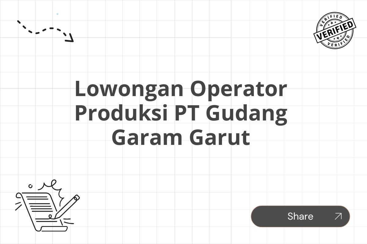 Lowongan Operator Produksi PT Gudang Garam Garut