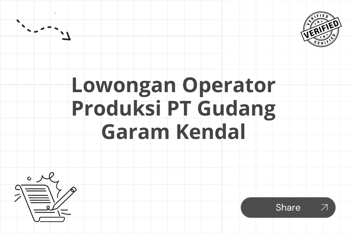 Lowongan Operator Produksi PT Gudang Garam Kendal