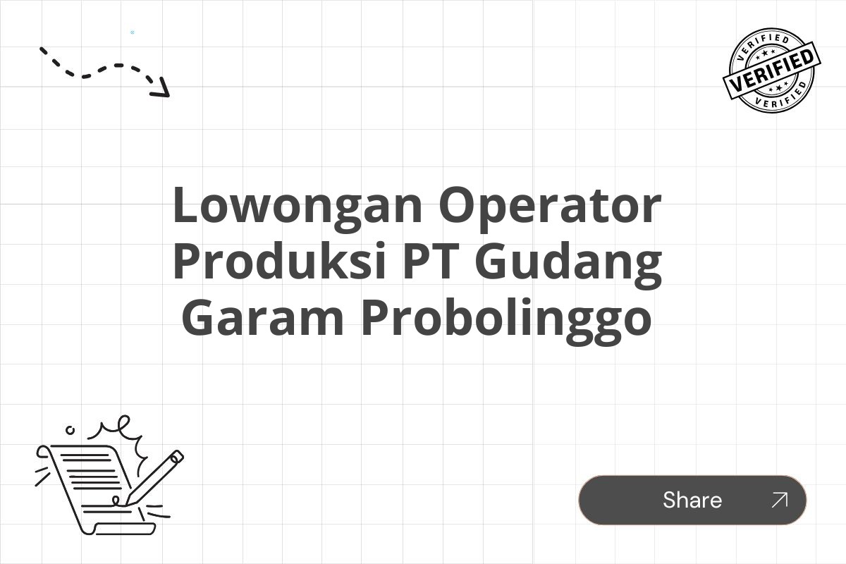 Lowongan Operator Produksi PT Gudang Garam Probolinggo