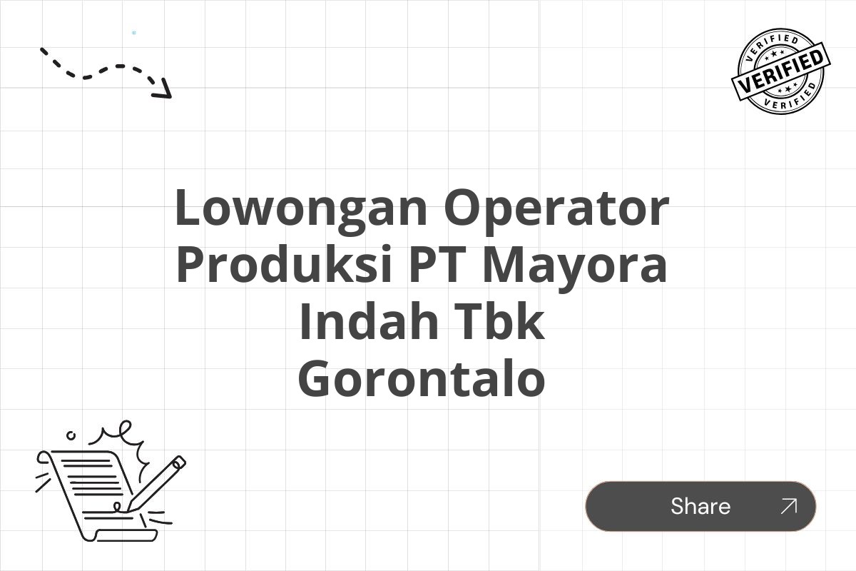 Lowongan Operator Produksi PT Mayora Indah Tbk Gorontalo