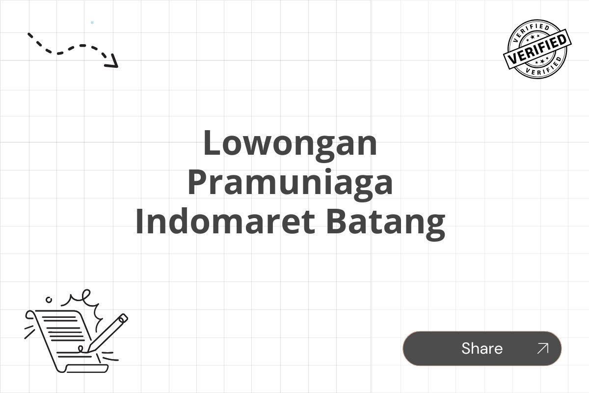 Lowongan Pramuniaga Indomaret Batang