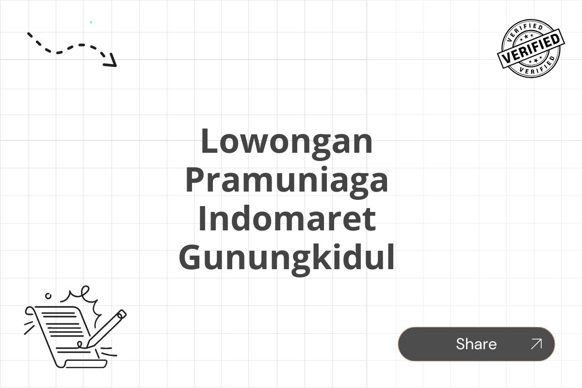 Lowongan Pramuniaga Indomaret Gunungkidul