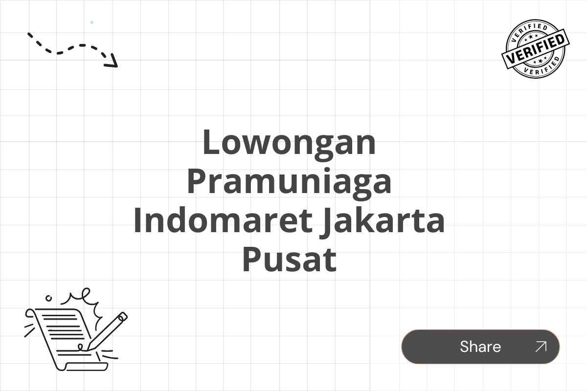 Lowongan Pramuniaga Indomaret Jakarta Pusat