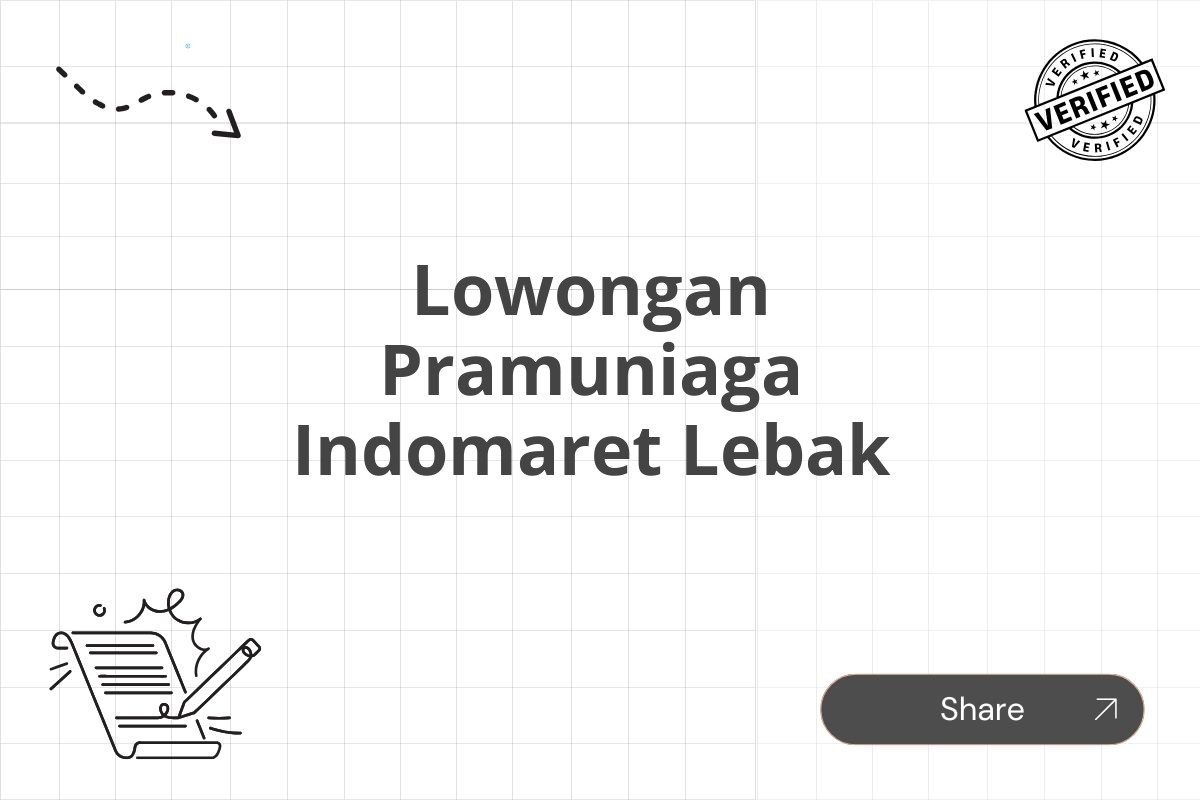 Lowongan Pramuniaga Indomaret Lebak