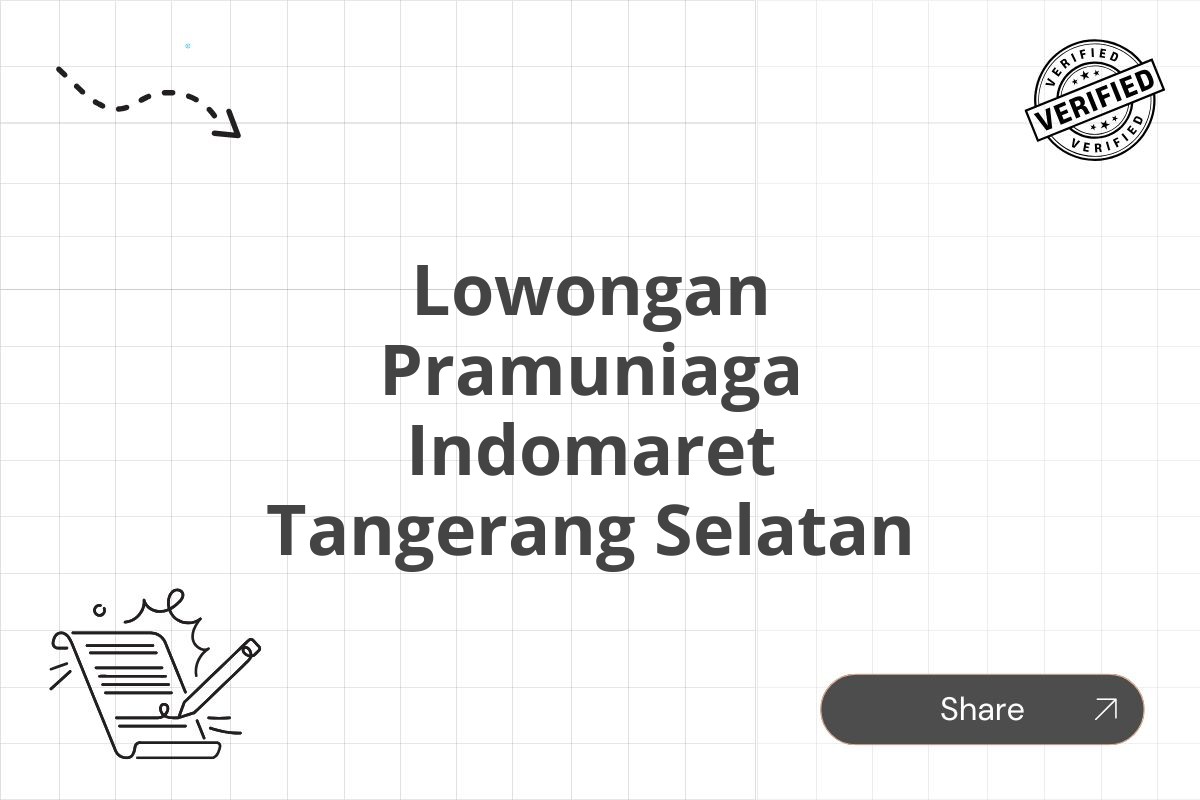 Lowongan Pramuniaga Indomaret Tangerang Selatan