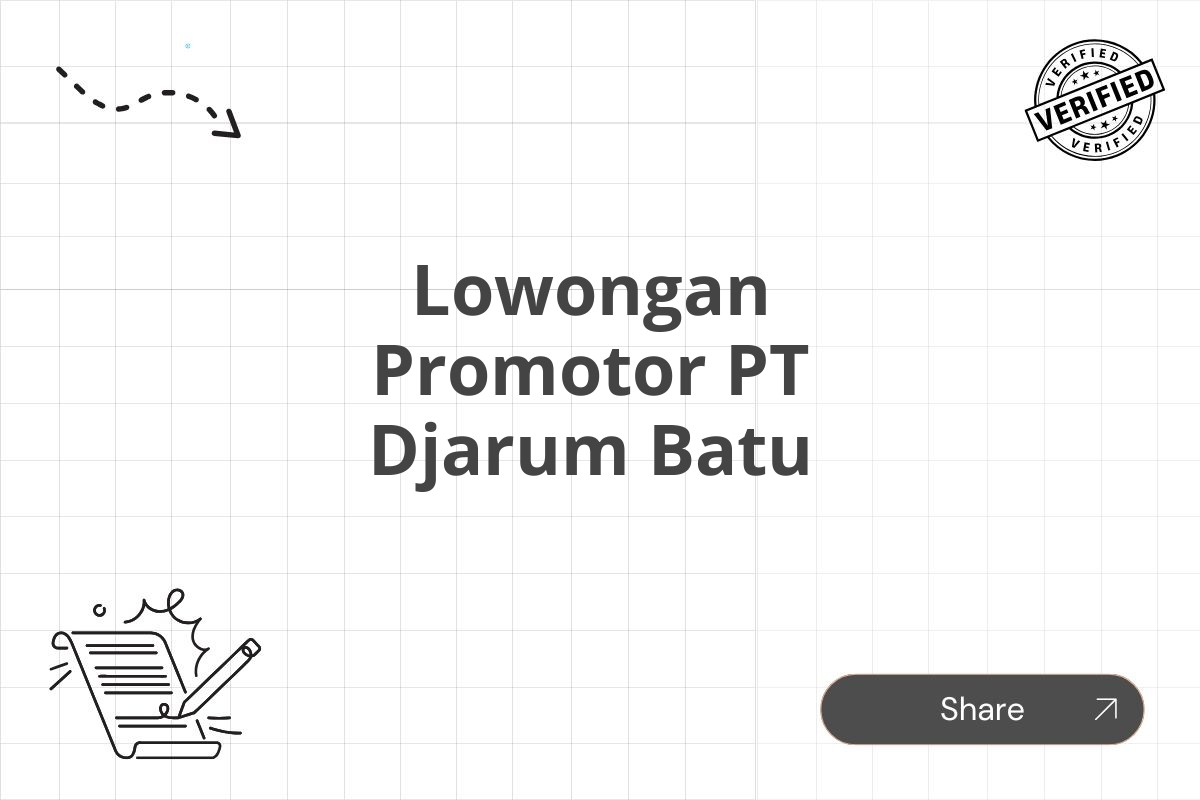 Lowongan Promotor PT Djarum Batu