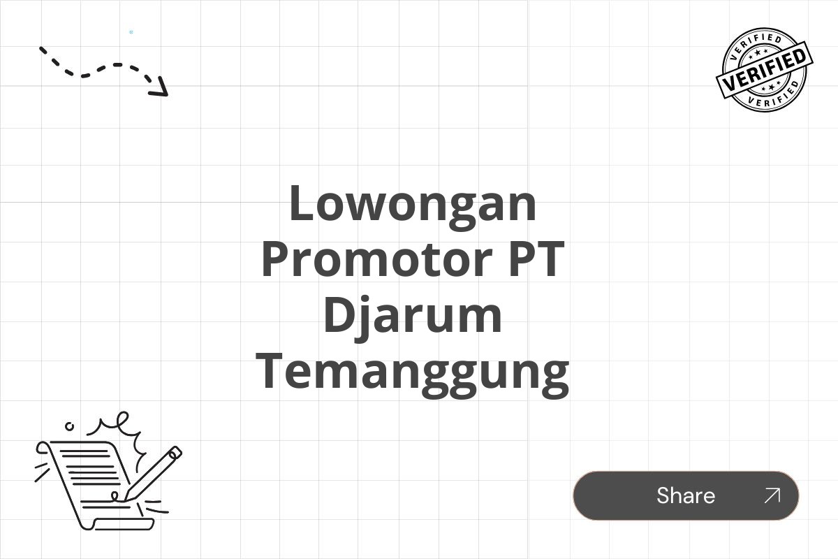 Lowongan Promotor PT Djarum Temanggung