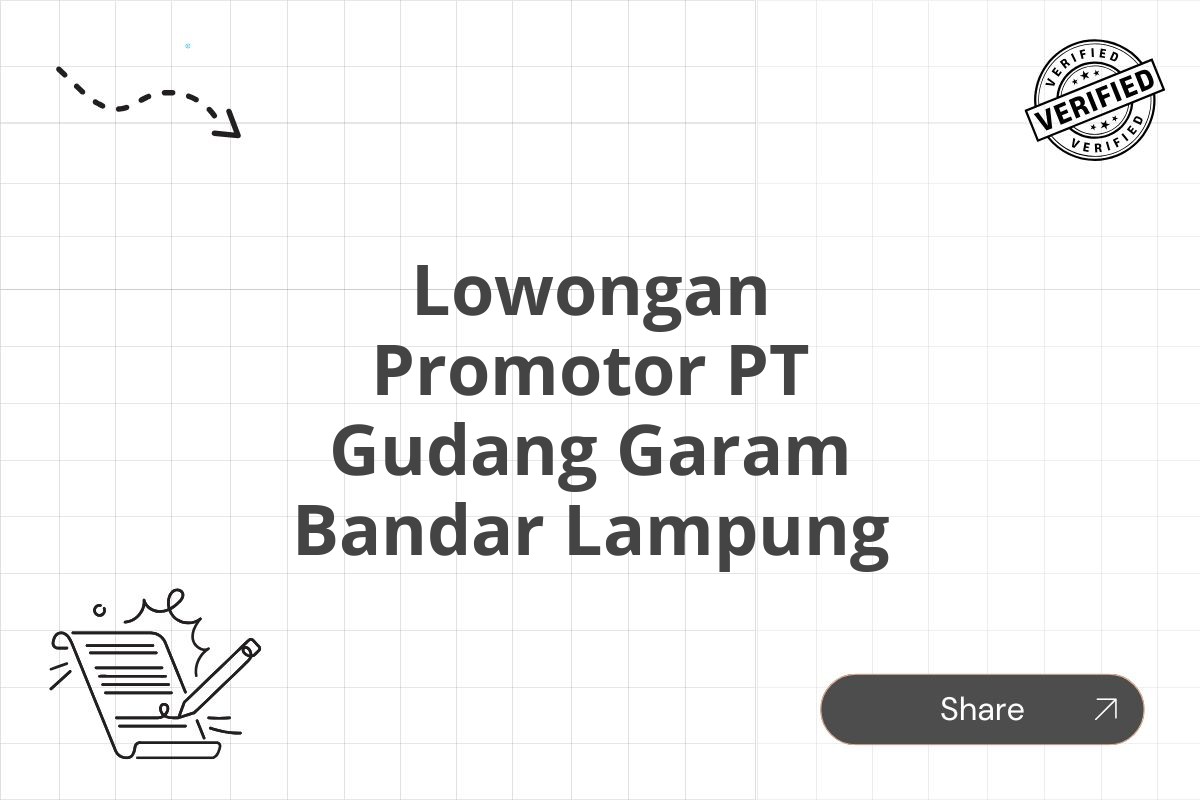 Lowongan Promotor PT Gudang Garam Bandar Lampung