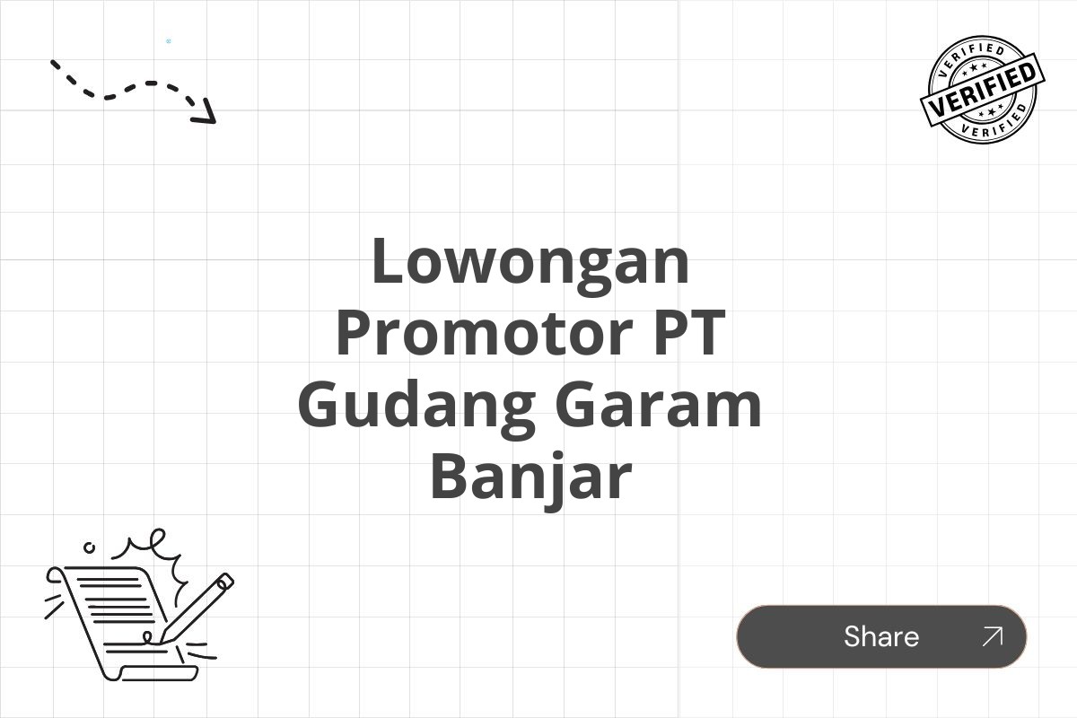 Lowongan Promotor PT Gudang Garam Banjar