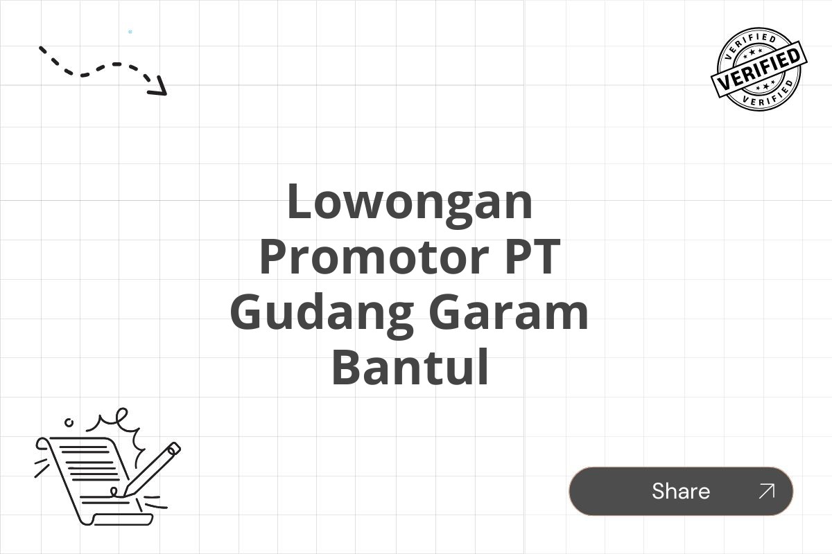 Lowongan Promotor PT Gudang Garam Bantul