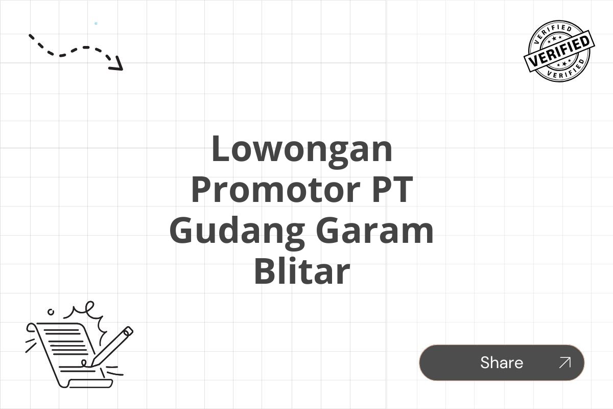 Lowongan Promotor PT Gudang Garam Blitar