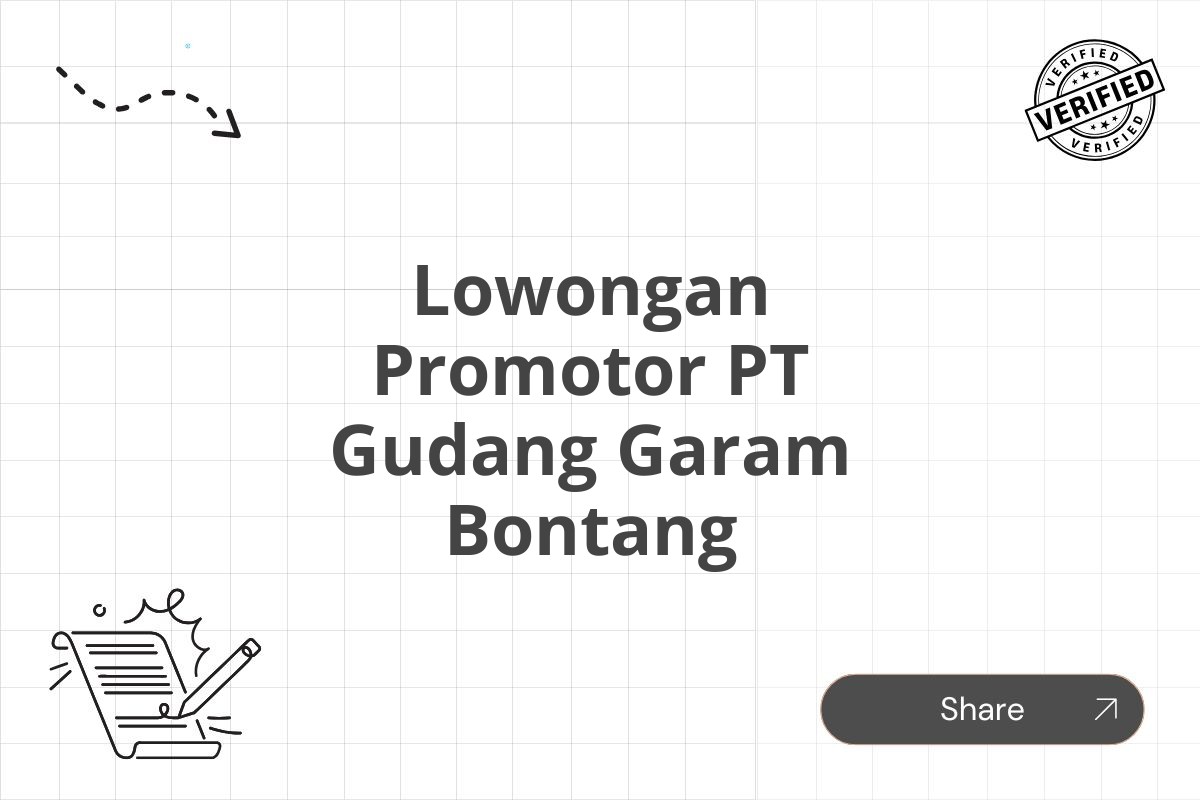 Lowongan Promotor PT Gudang Garam Bontang