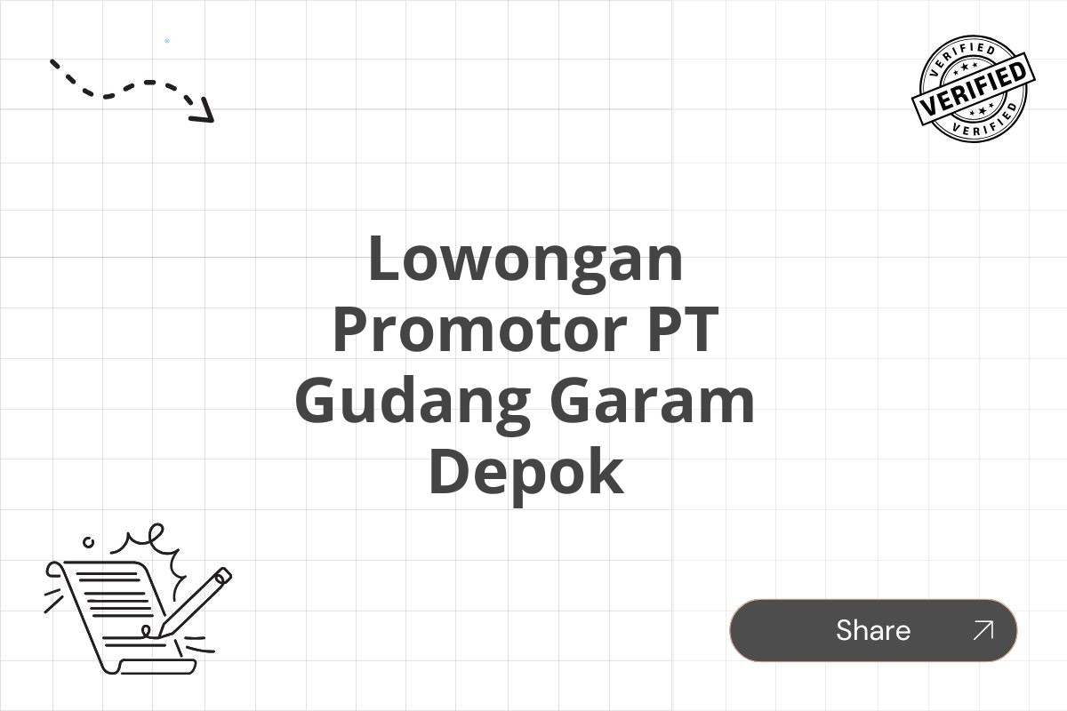 Lowongan Promotor PT Gudang Garam Depok