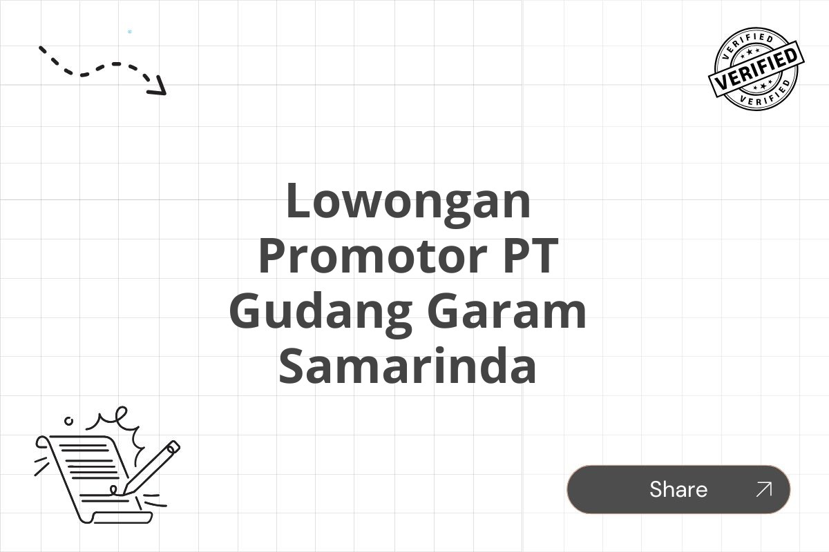 Lowongan Promotor PT Gudang Garam Samarinda