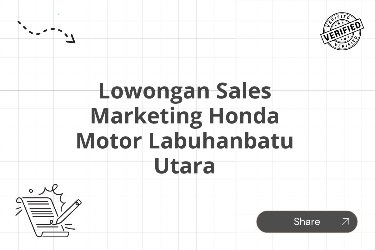 Lowongan Sales Marketing Honda Motor Labuhanbatu Utara