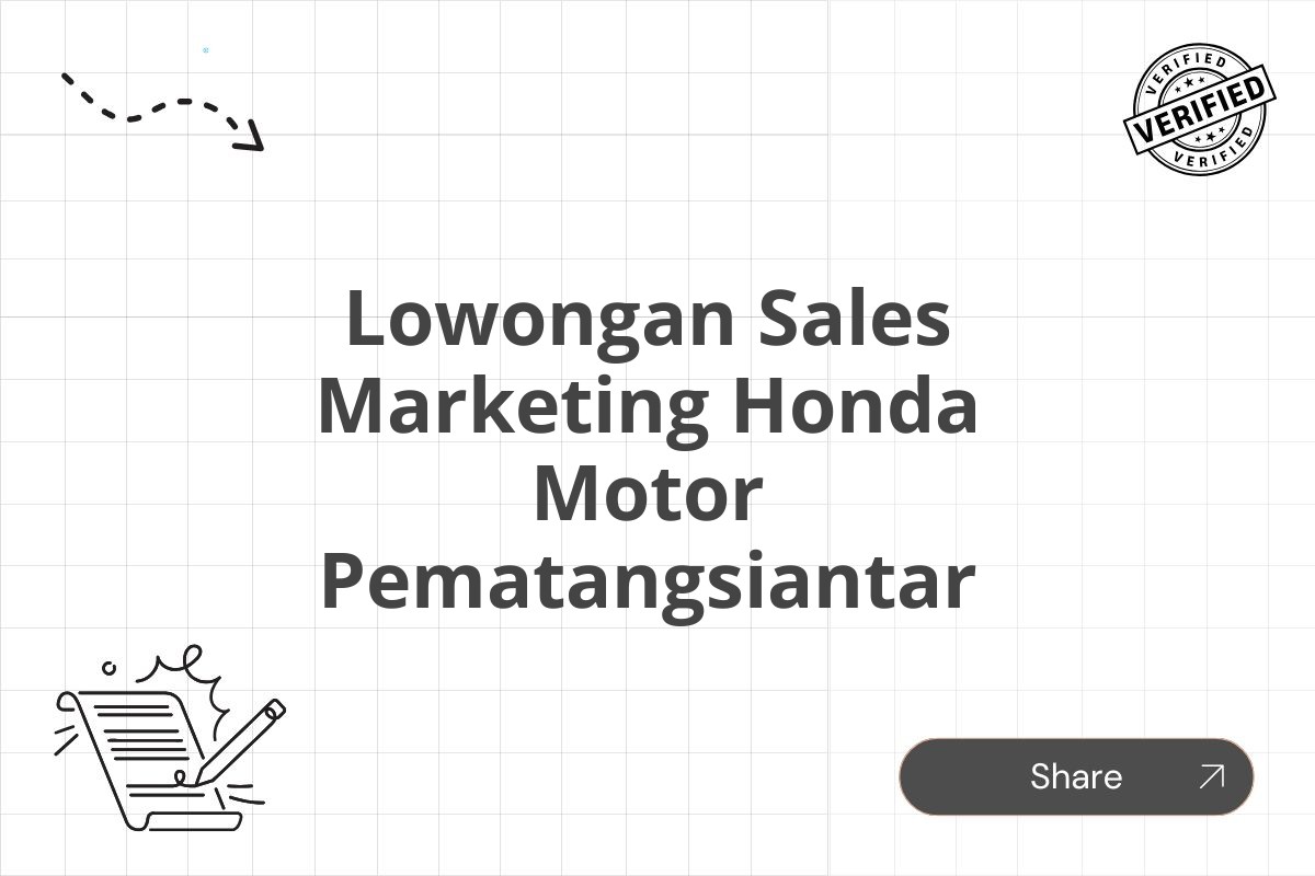 Lowongan Sales Marketing Honda Motor Pematangsiantar