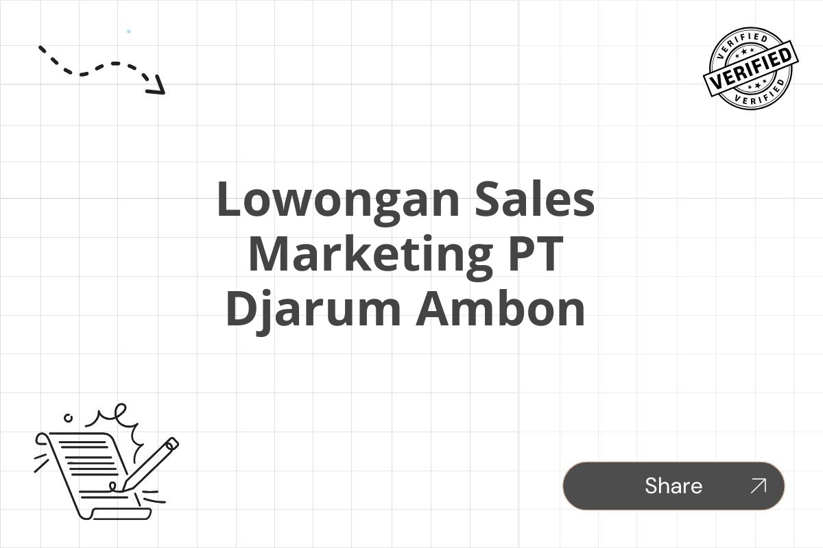 Lowongan Sales Marketing PT Djarum Ambon