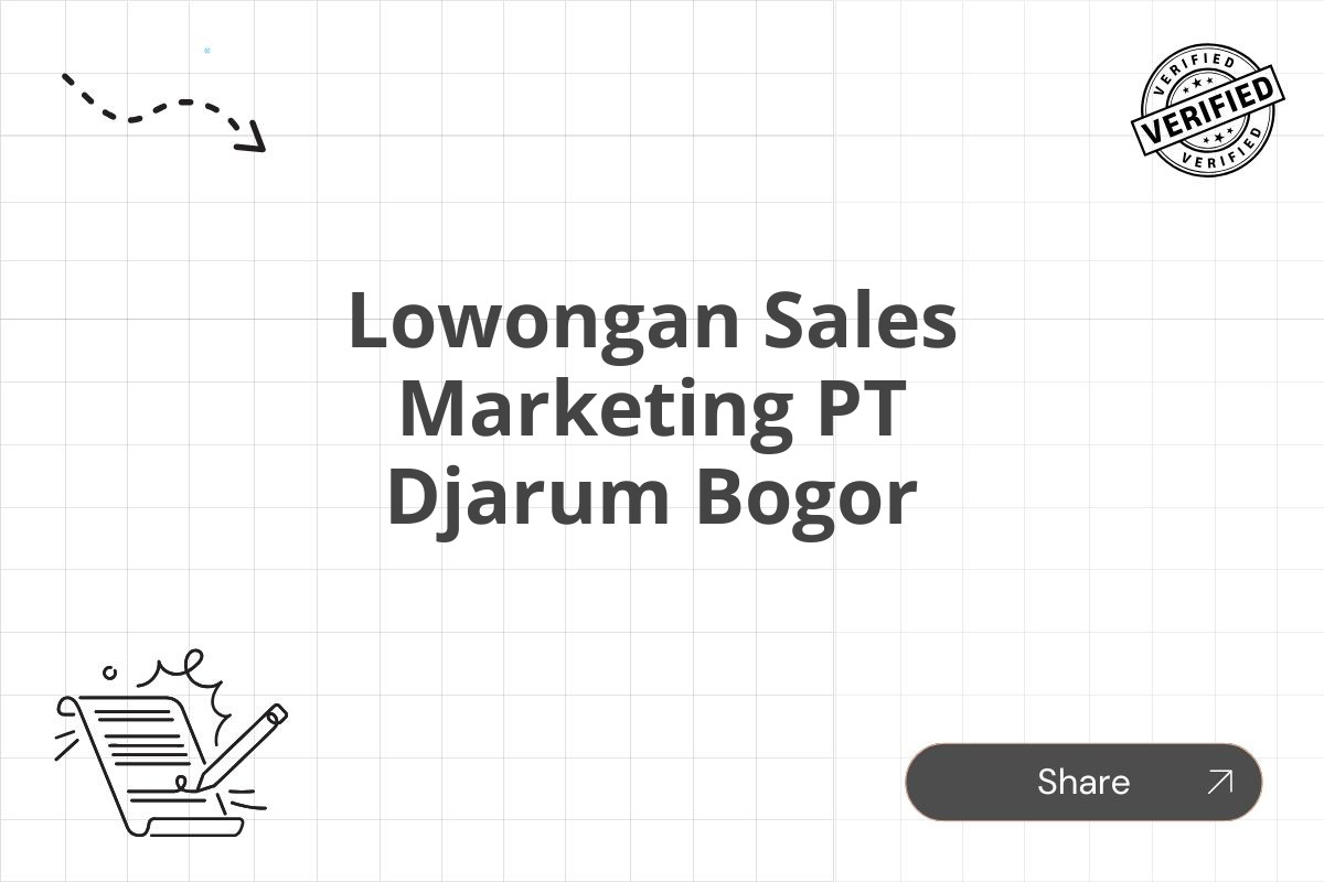 Lowongan Sales Marketing PT Djarum Bogor