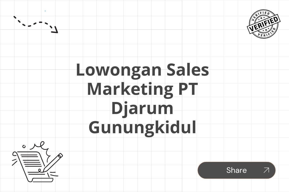 Lowongan Sales Marketing PT Djarum Gunungkidul