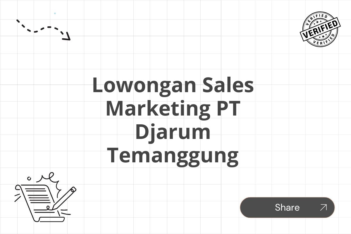 Lowongan Sales Marketing PT Djarum Temanggung