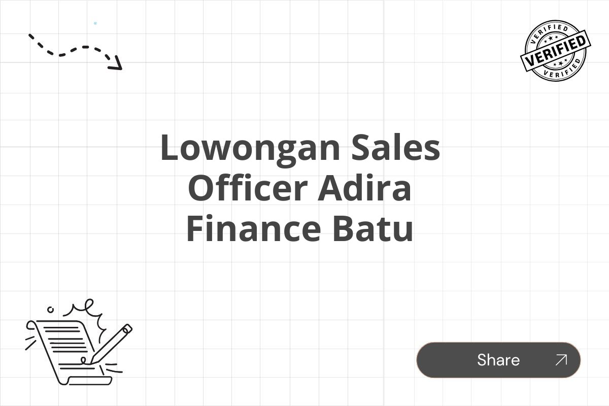 Lowongan Sales Officer Adira Finance Batu