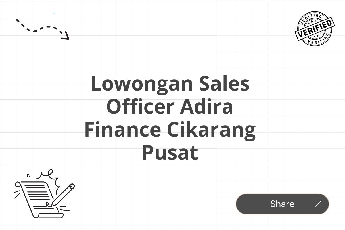 Lowongan Sales Officer Adira Finance Cikarang Pusat