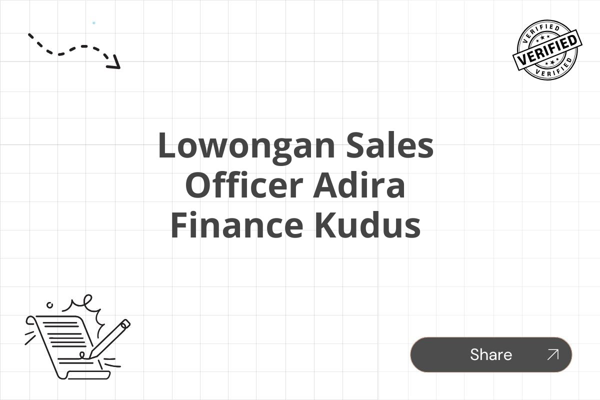 Lowongan Sales Officer Adira Finance Kudus