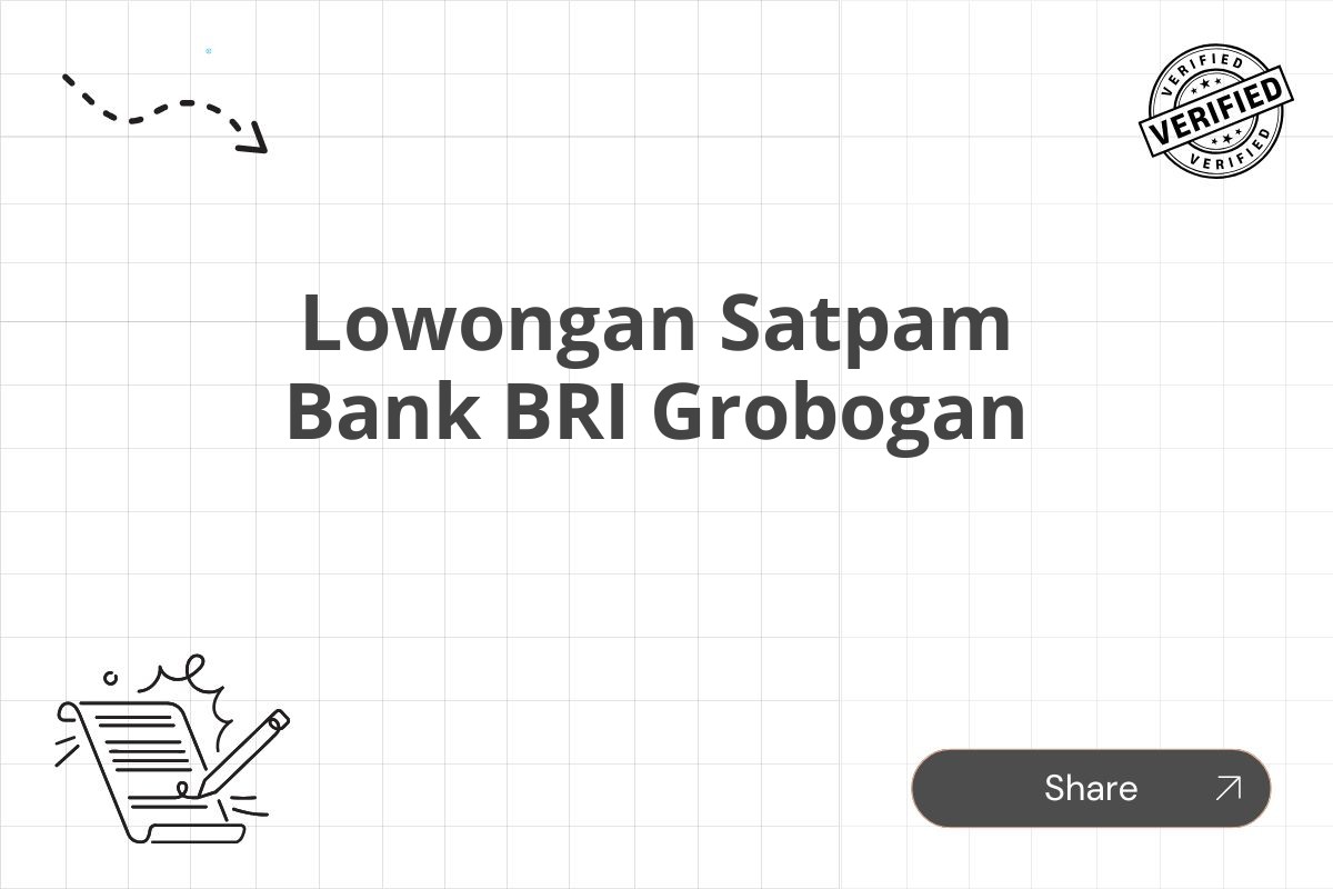 Lowongan Satpam Bank BRI Grobogan