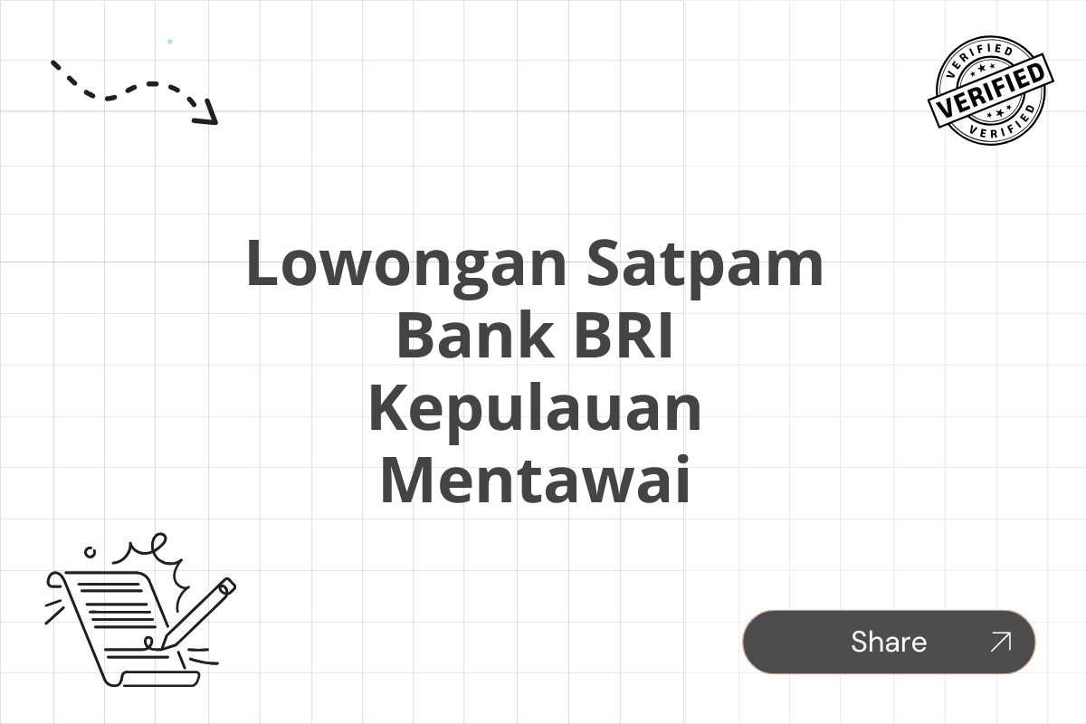 Lowongan Satpam Bank BRI Kepulauan Mentawai