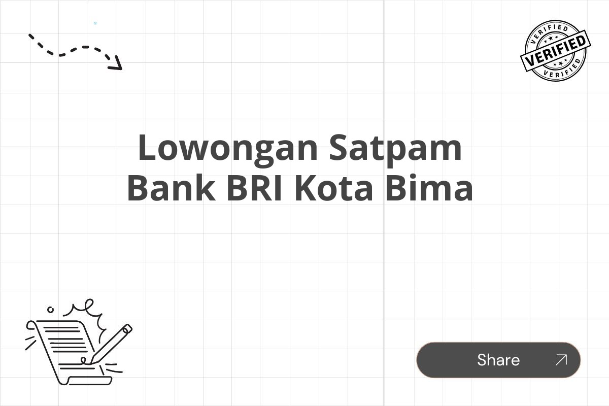 Lowongan Satpam Bank BRI Kota Bima